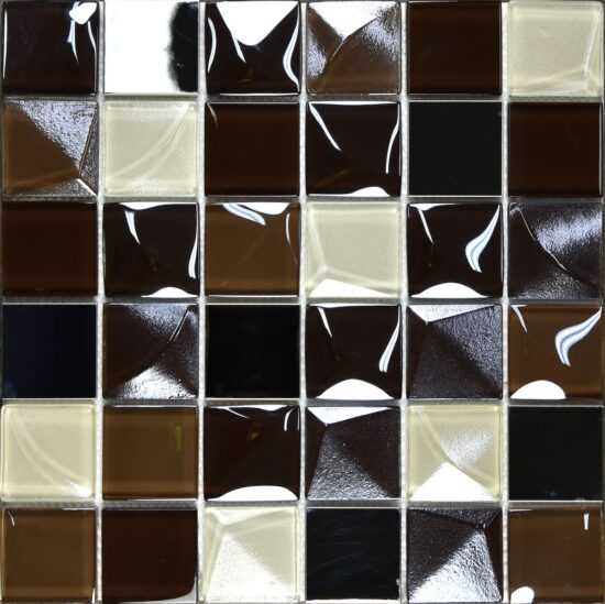 Sklenená mozaika Mosavit Kubic chocolate 30x30 cm mat / lesk KUBICCHO