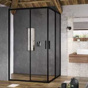Sprchové dvere 100x190 cm Ravak Blix Slim čierny lesklý X1XMA0300Z1