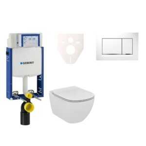 Cenovo zvýhodnený závesný WC set Geberit na zamurovanie + WC Ideal Standard Tesi 110.302.00.5NF5