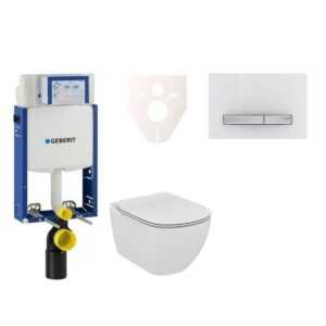 Cenovo zvýhodnený závesný WC set Geberit na zamurovanie + WC Ideal Standard Tesi 110.302.00.5NF8